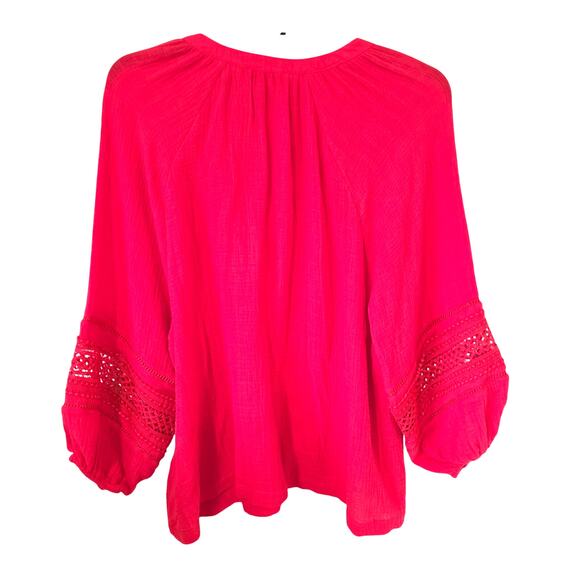 Calypso St Barth Womens Gauzy Cotton Boho Top Plus Size 2X Red NEW - Picture 3 of 4